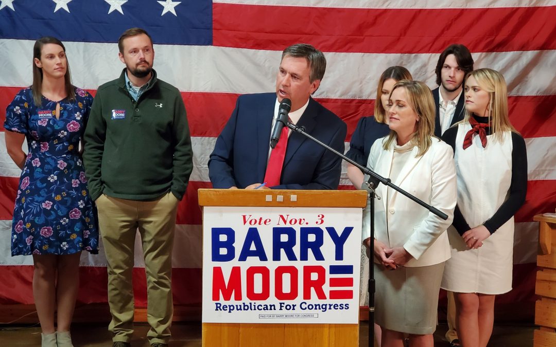 Barry Moore Thanks God, Family, Supporters for AL-2 Win